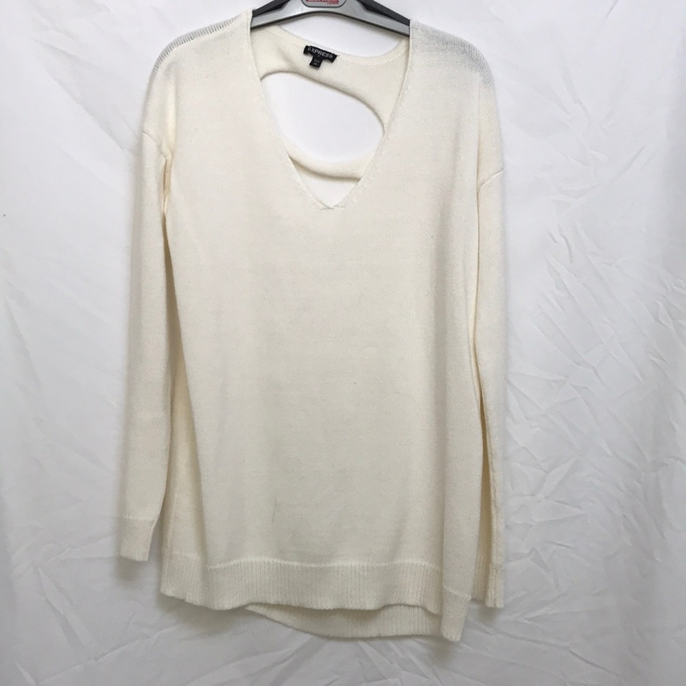 White Sweater with cut out back